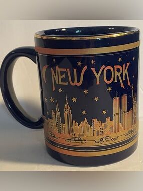 New York Blue & Gold Skyline Mug by City Merchandise
